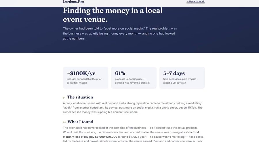 Profit & Operations Review case study page